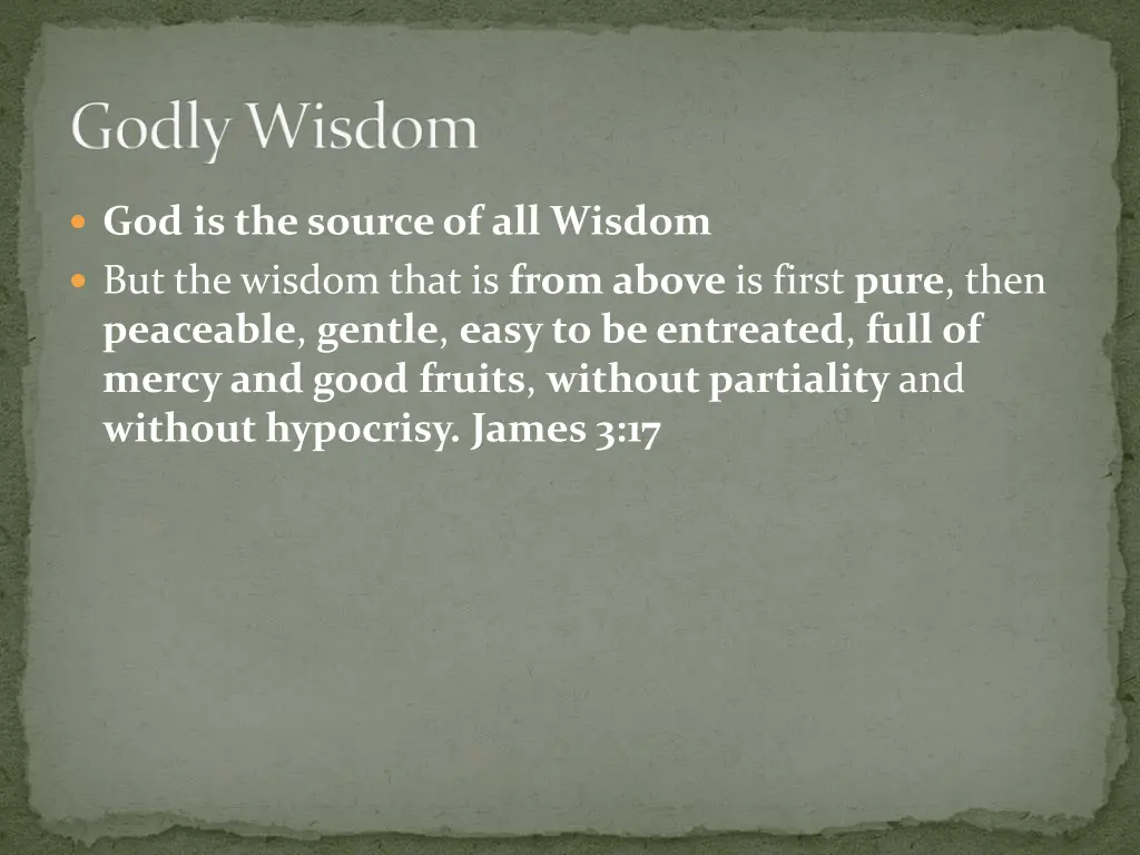 godly wisdom