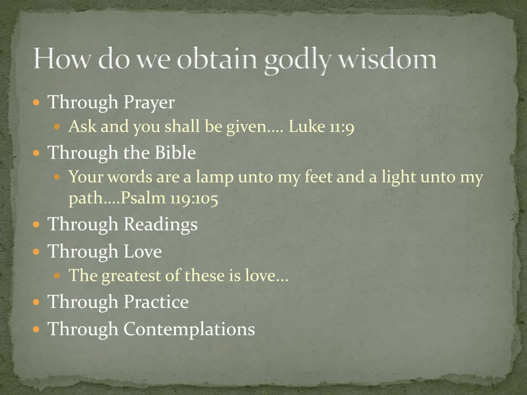 how do we obtain godly wisdom 2