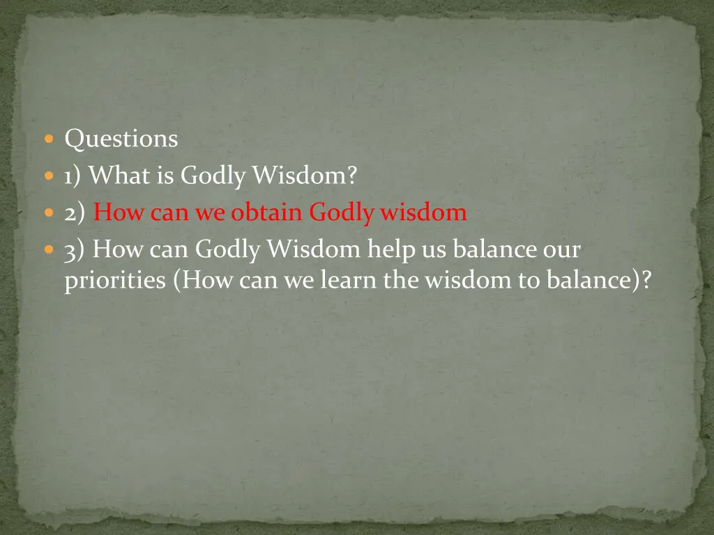 questions