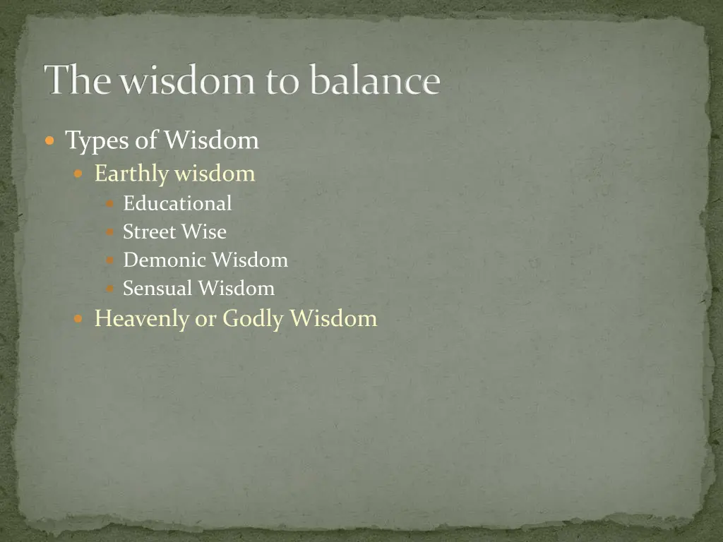 the wisdom to balance 1