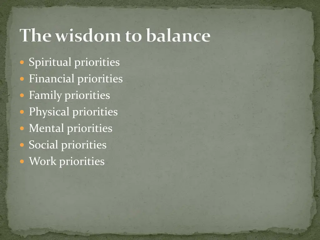 the wisdom to balance 2