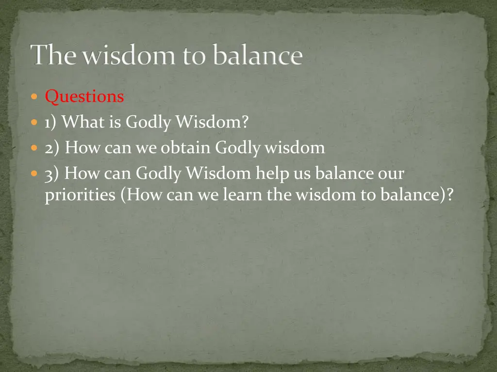 the wisdom to balance 4