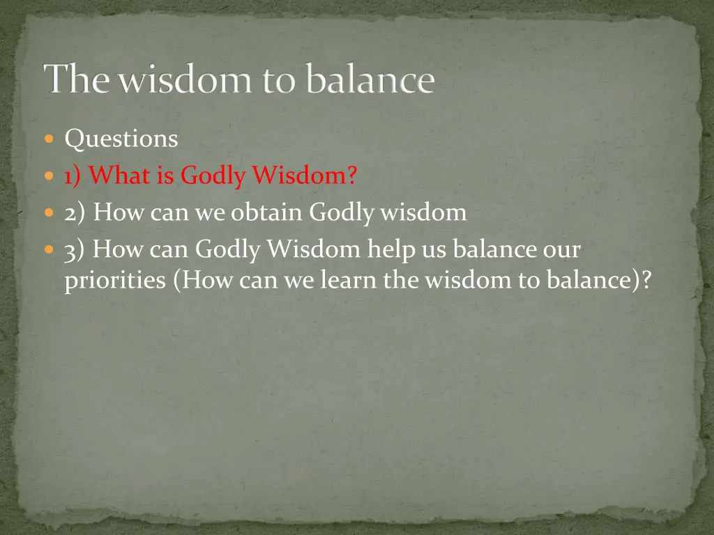 the wisdom to balance 5