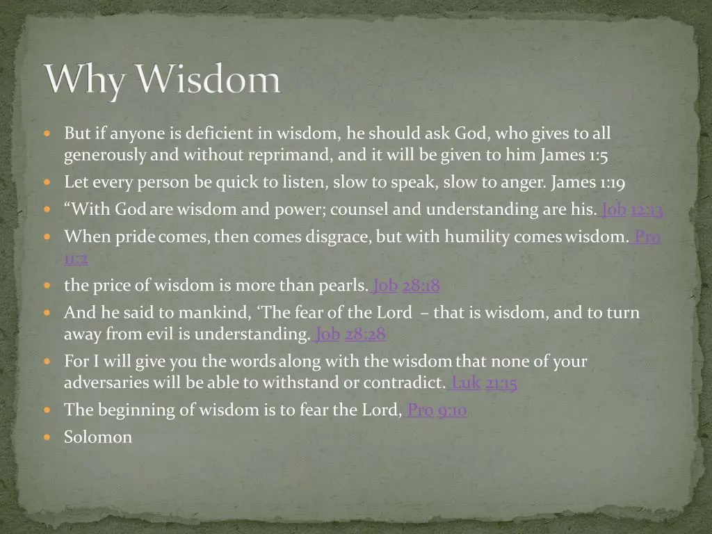 why wisdom