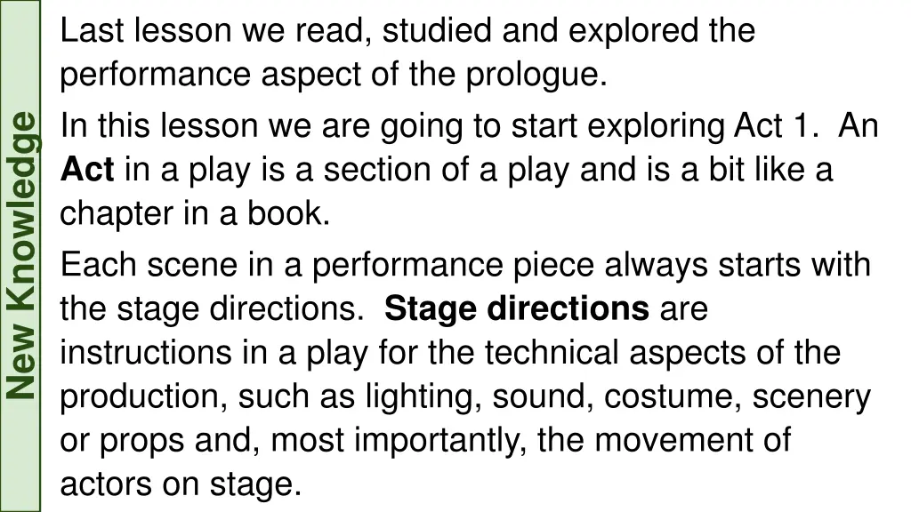 last lesson we read studied and explored