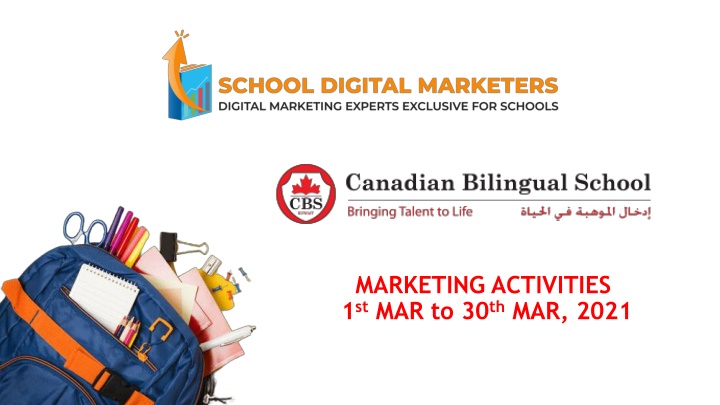 marketing activities 1 st mar to 30 th mar 2021