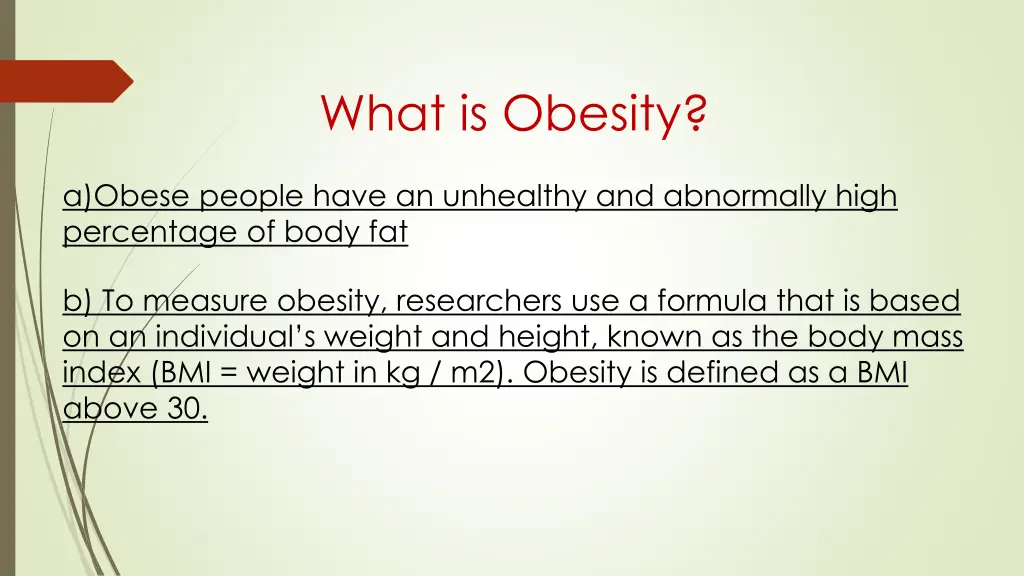 what is obesity 1