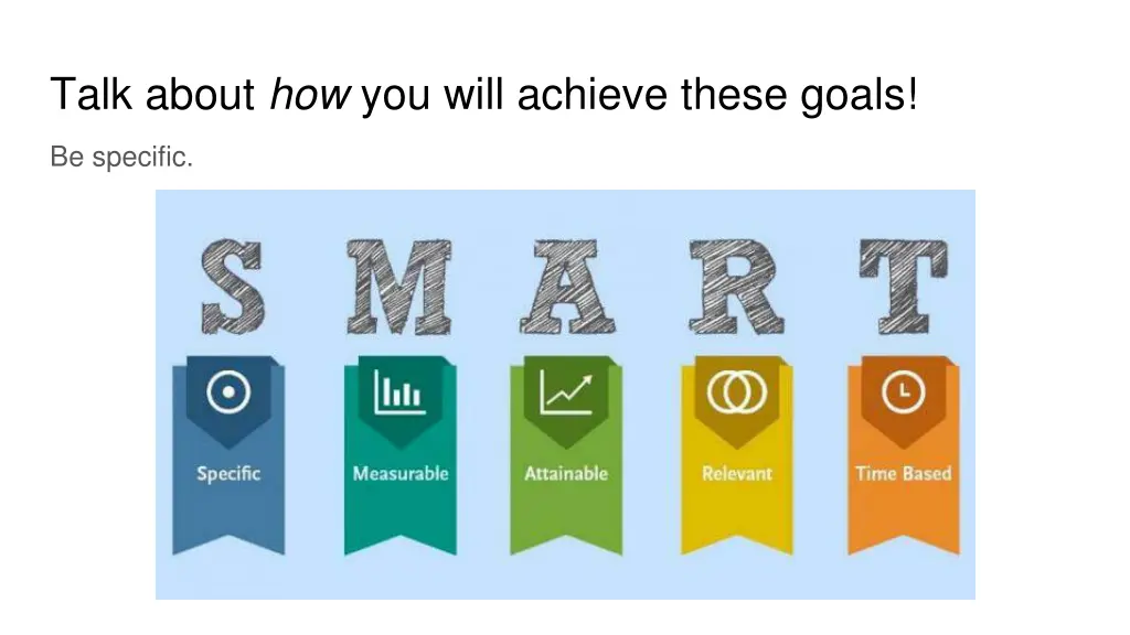 talk about how you will achieve these goals