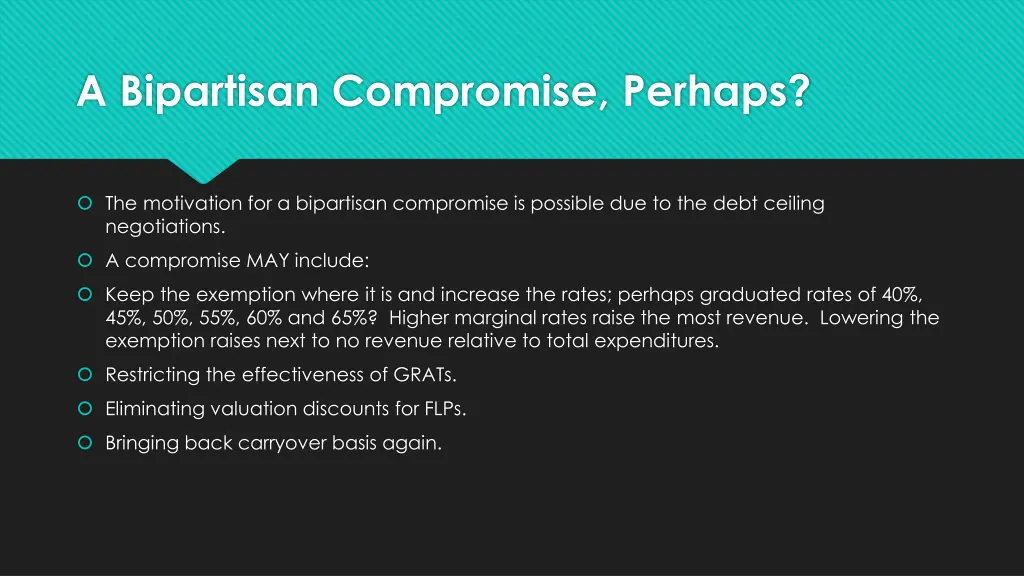 a bipartisan compromise perhaps