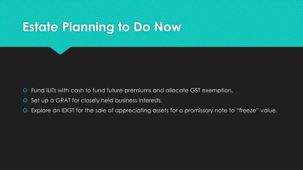 estate planning to do now