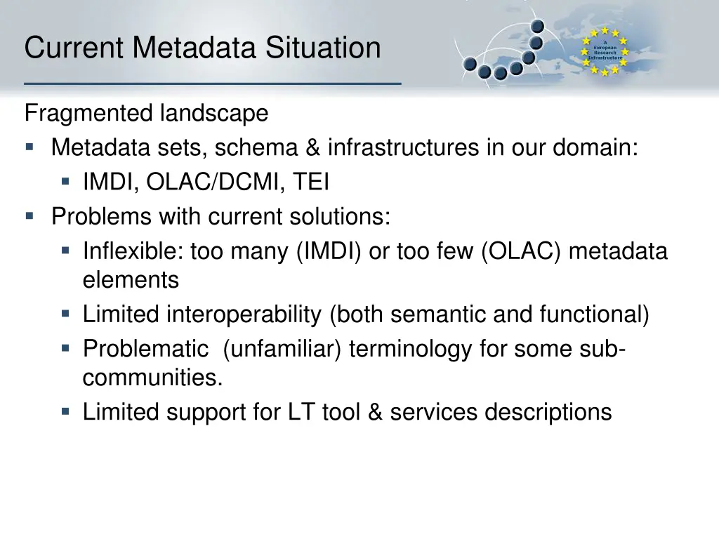 current metadata situation