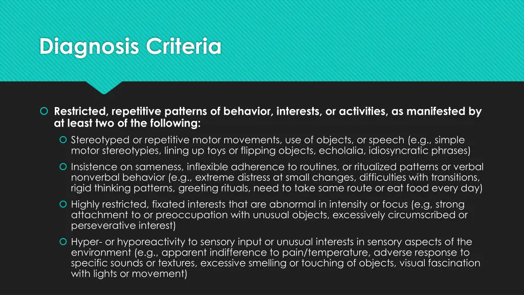 diagnosis criteria 1