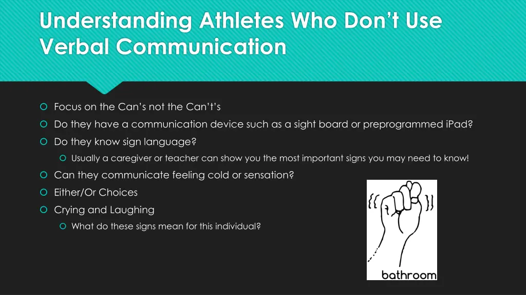 understanding athletes who don t use verbal