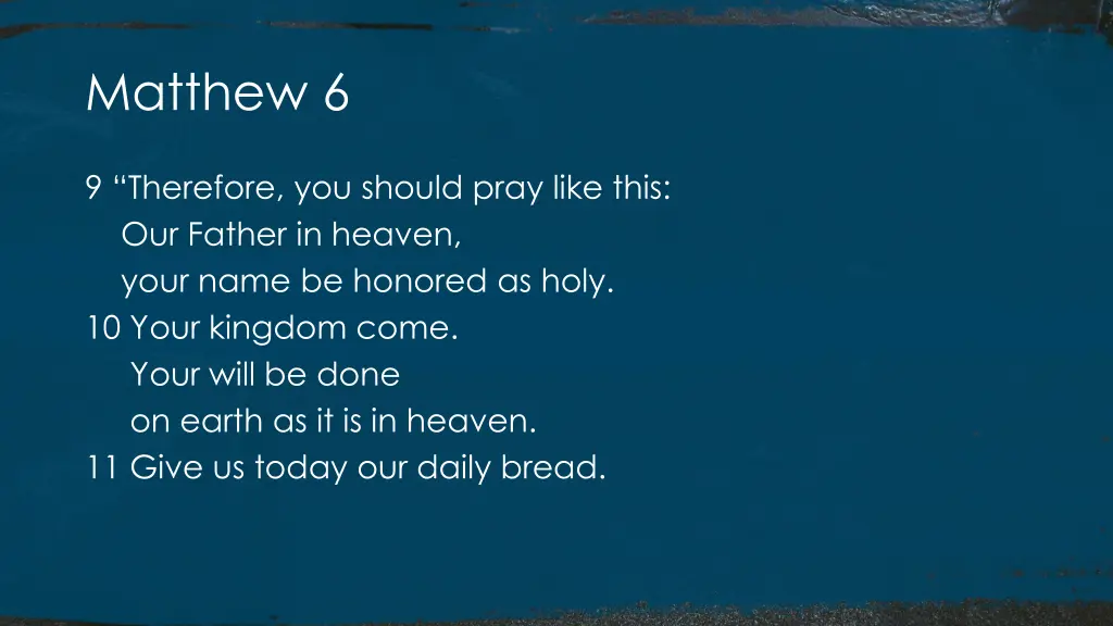 matthew 6 2