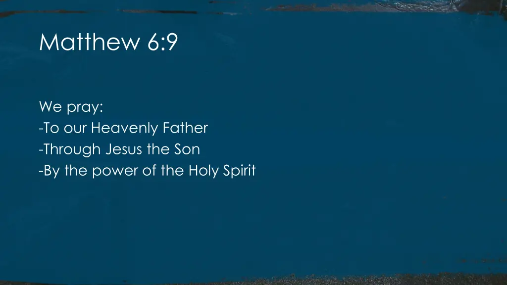 matthew 6 9 1