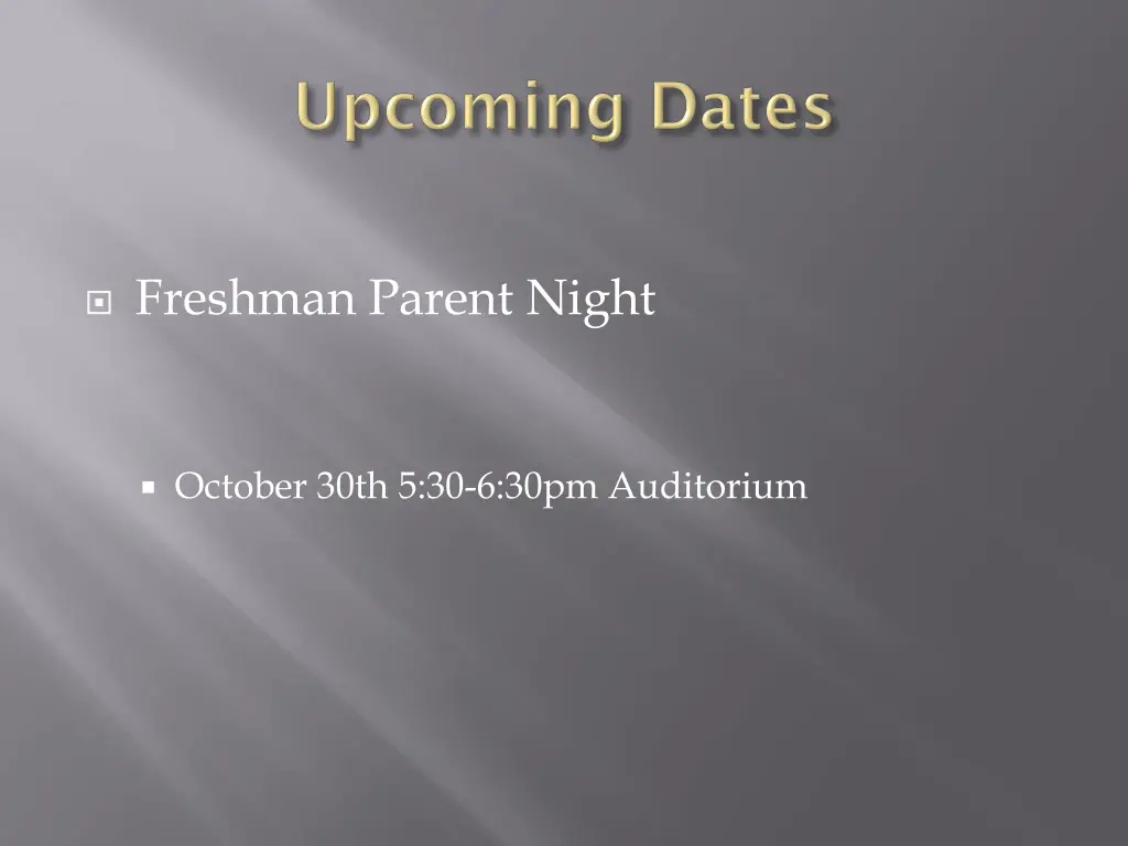 freshman parent night