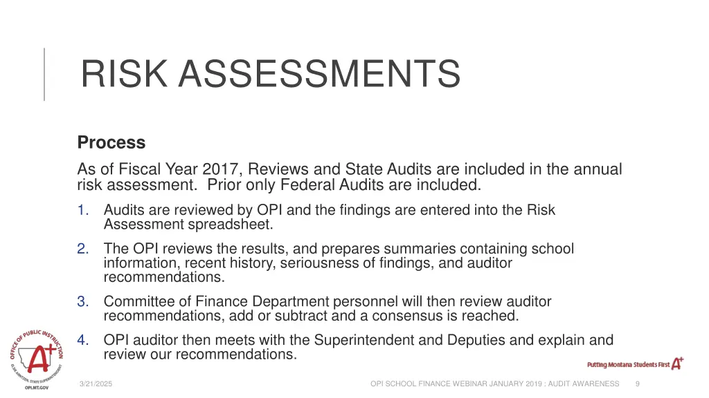 risk assessments