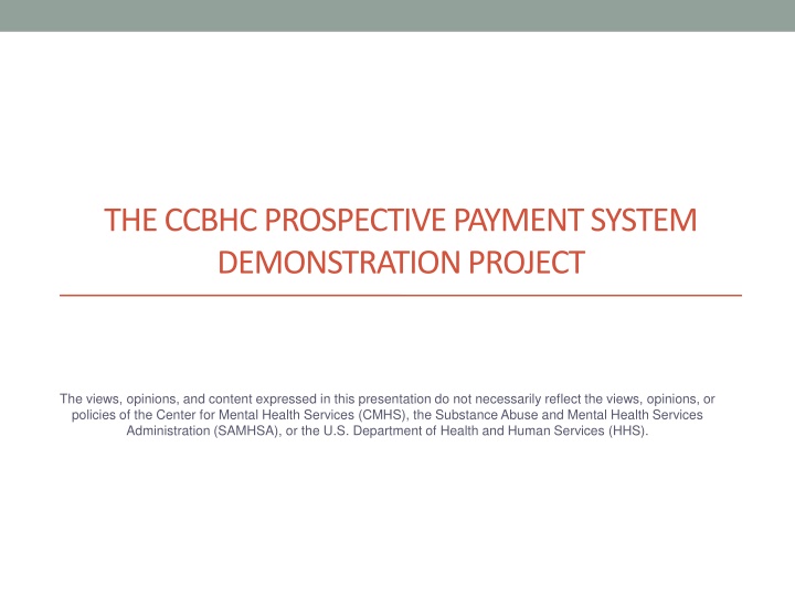 the ccbhc prospective payment system