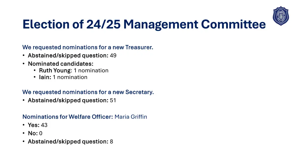 election of 24 25 management committee 1