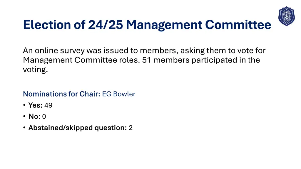 election of 24 25 management committee