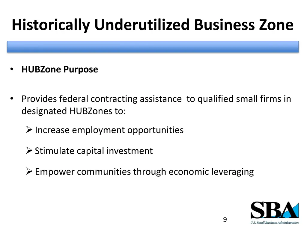 historically underutilized business zone