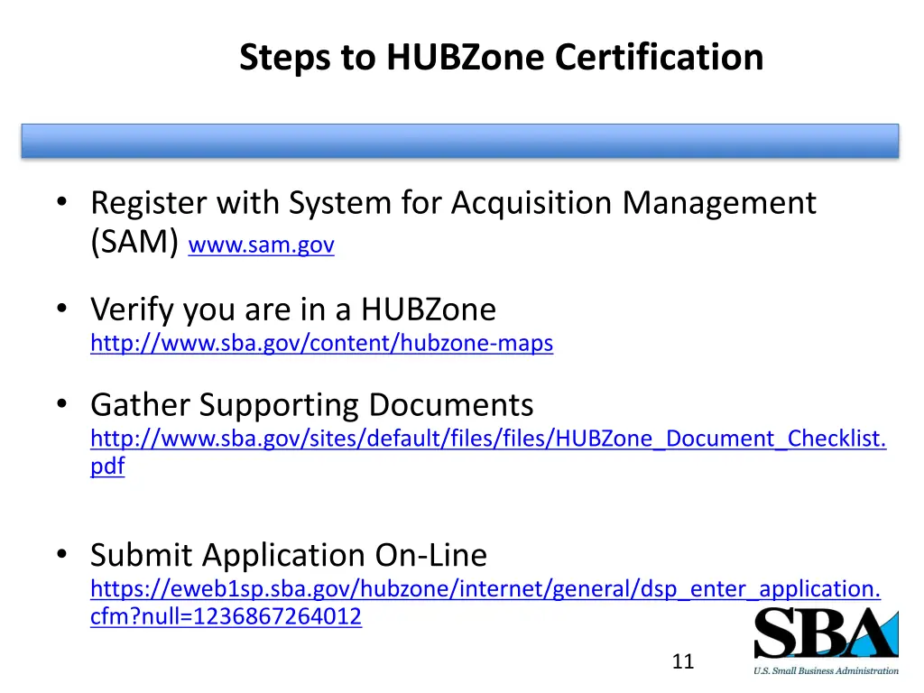 steps to hubzone certification
