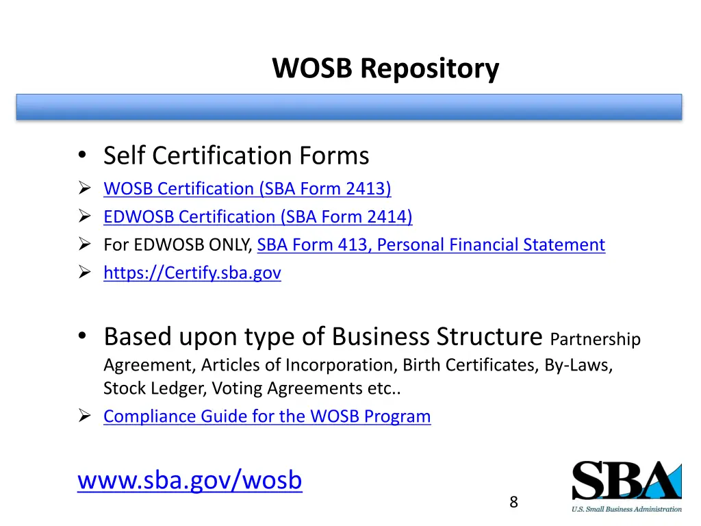 wosb repository