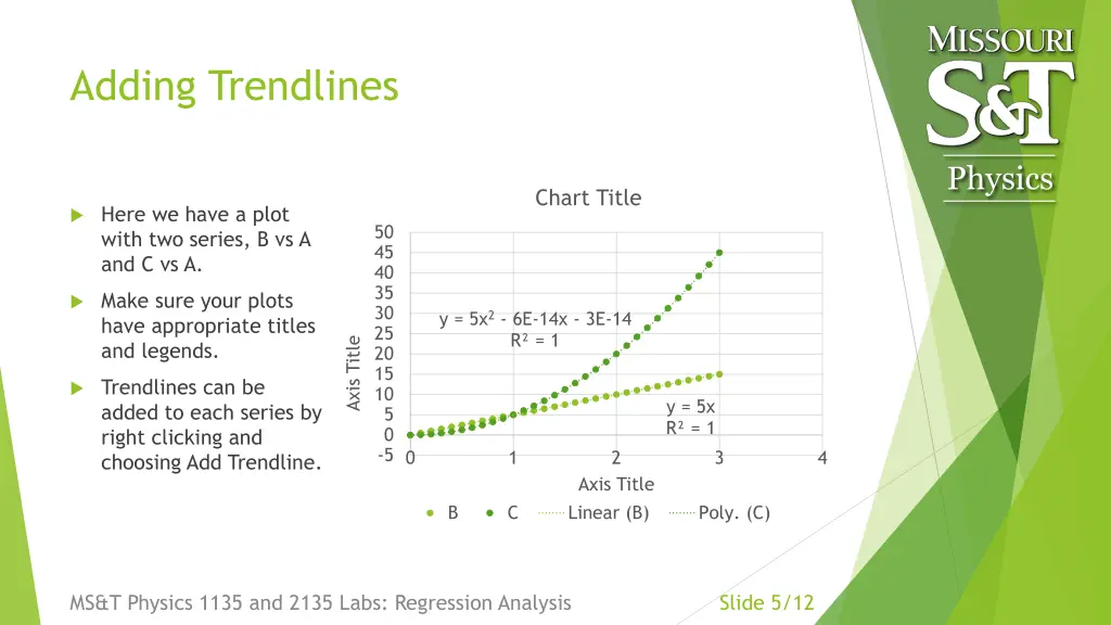 adding trendlines