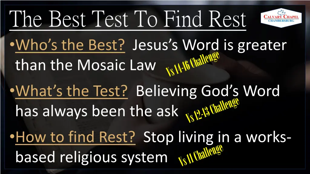 the best test to find rest who s the best jesus 3
