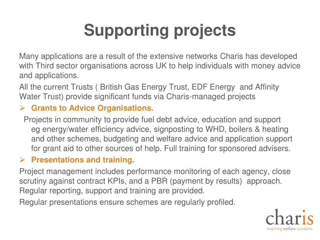 supporting projects