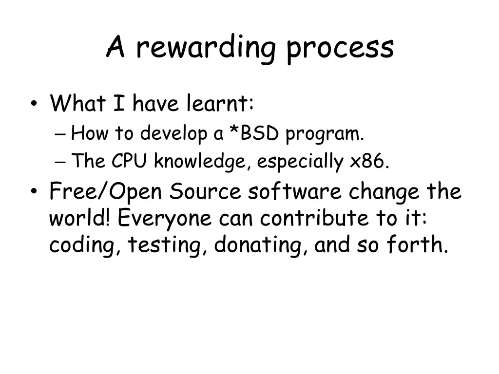a rewarding process