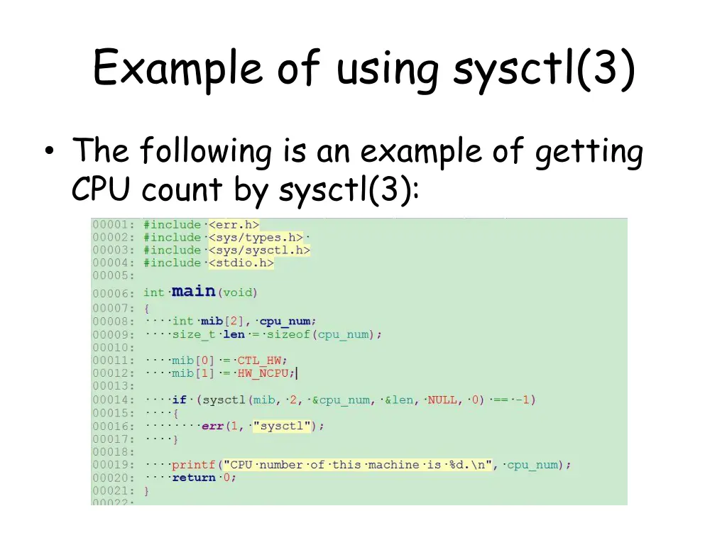 example of using sysctl 3