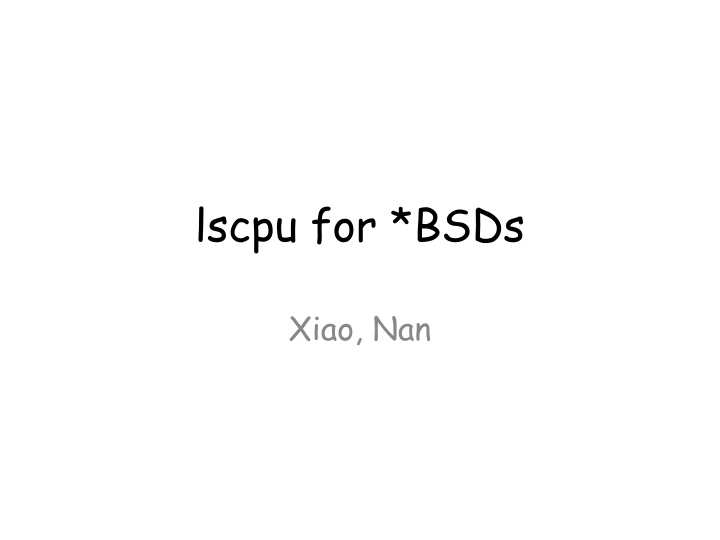 lscpu for bsds
