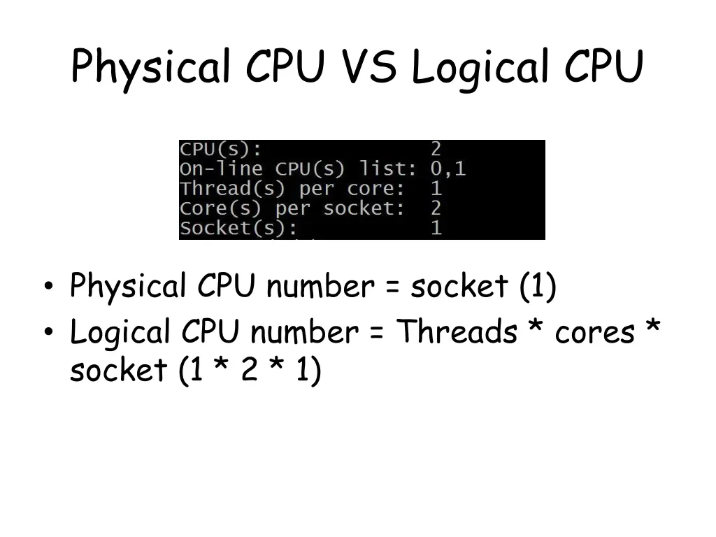 physical cpu vs logical cpu