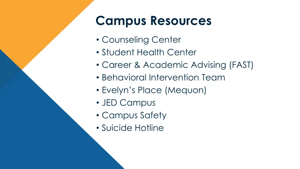 campus resources