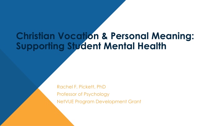 christian vocation personal meaning supporting