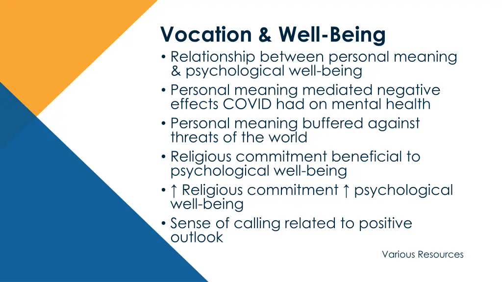 vocation well being relationship between personal