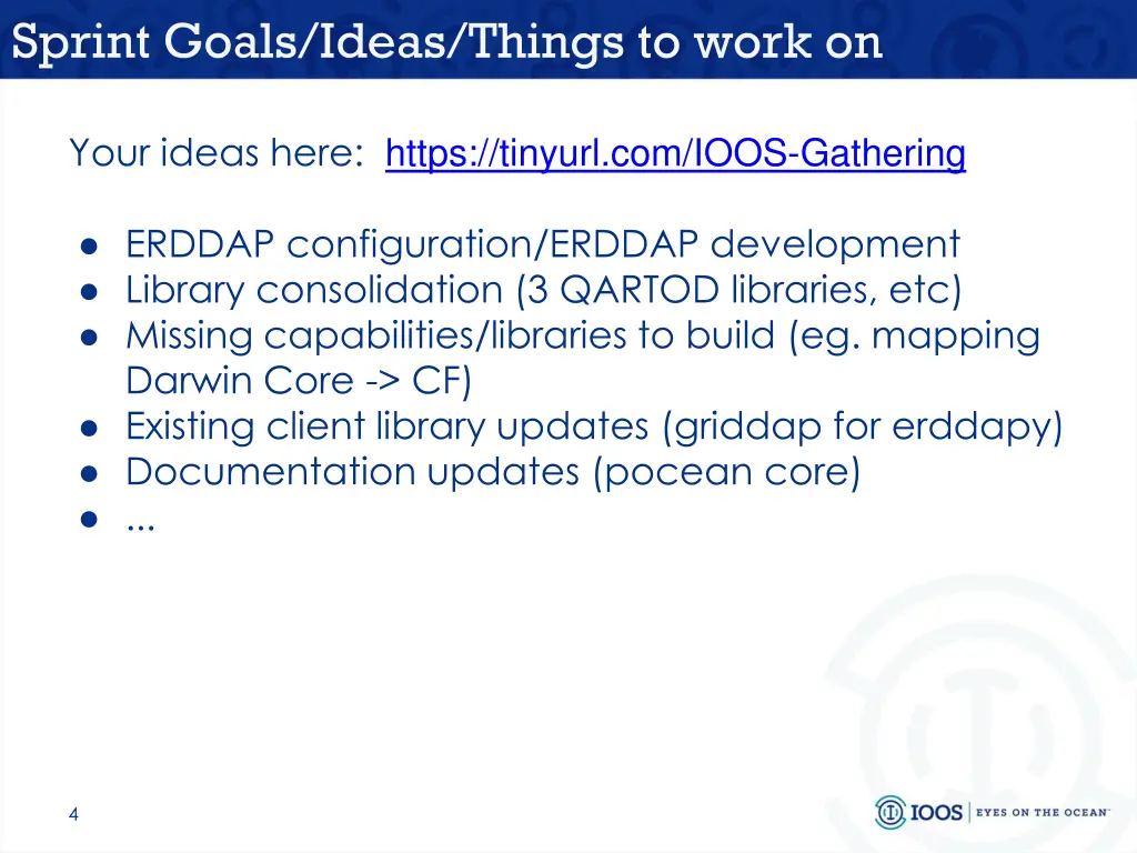 sprint goals ideas things to work on