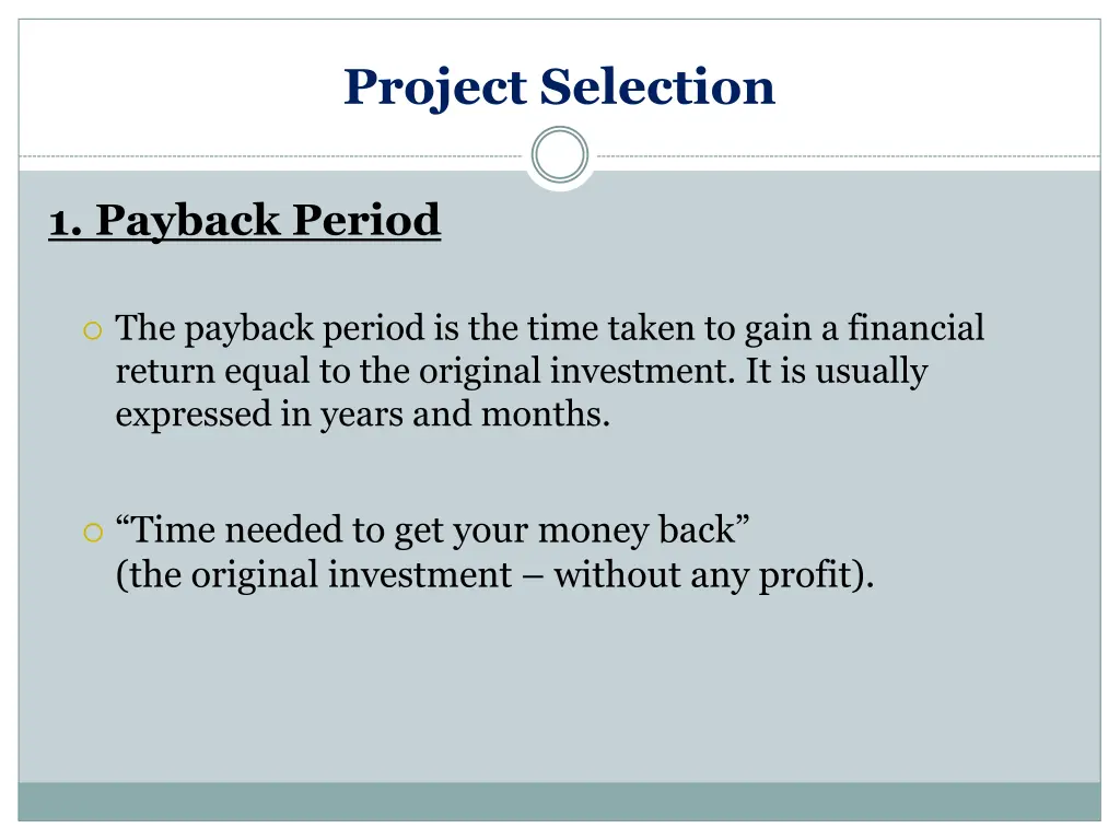 project selection 2