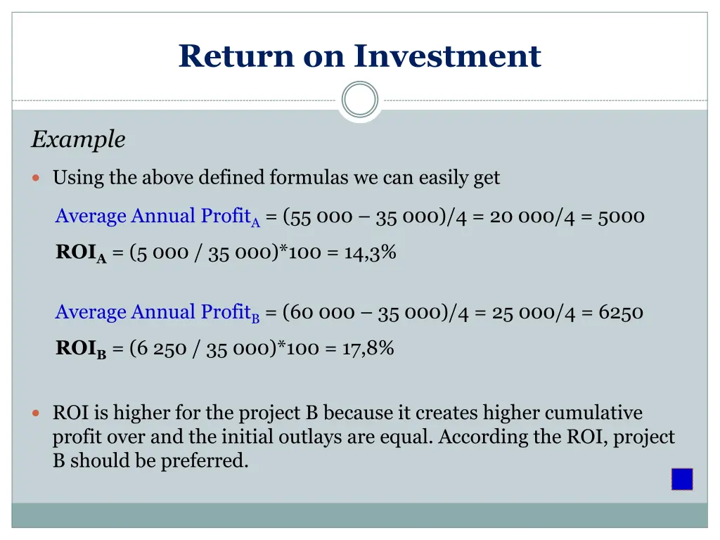 return on investment 2