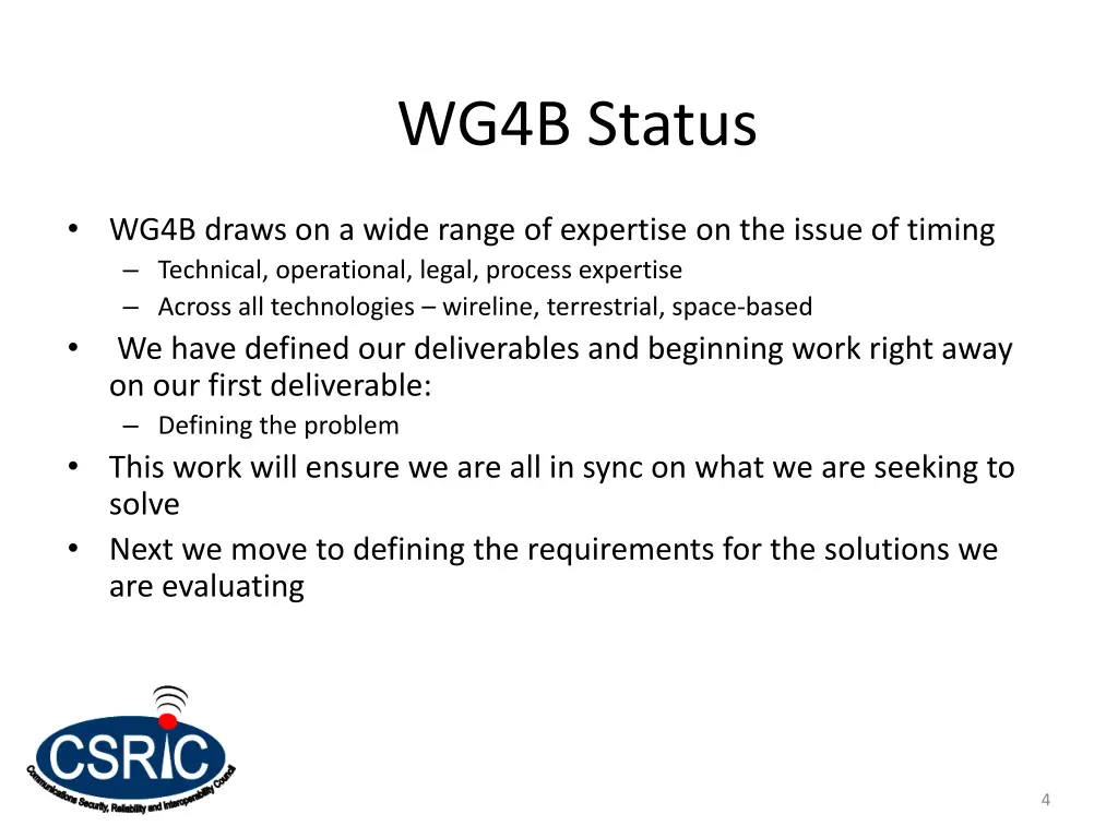 wg4b status