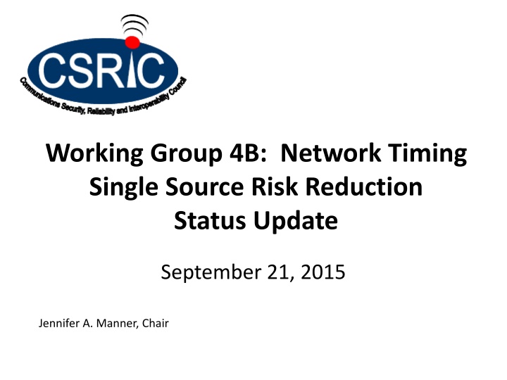 working group 4b network timing single source