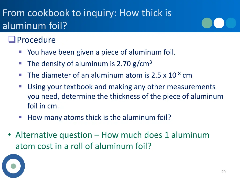 from cookbook to inquiry how thick is aluminum 2