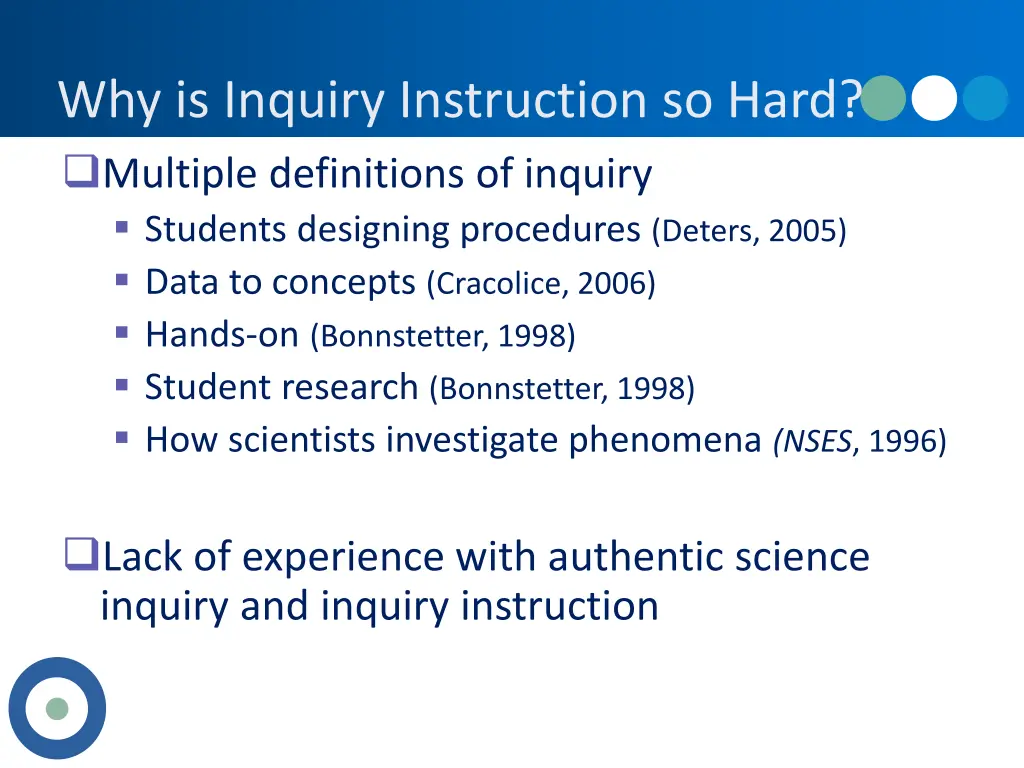 why is inquiry instruction so hard multiple