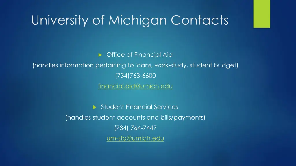 university of michigan contacts