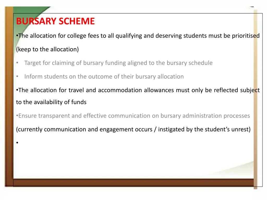 bursary scheme