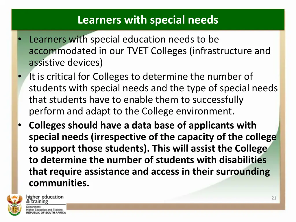 learners with special needs