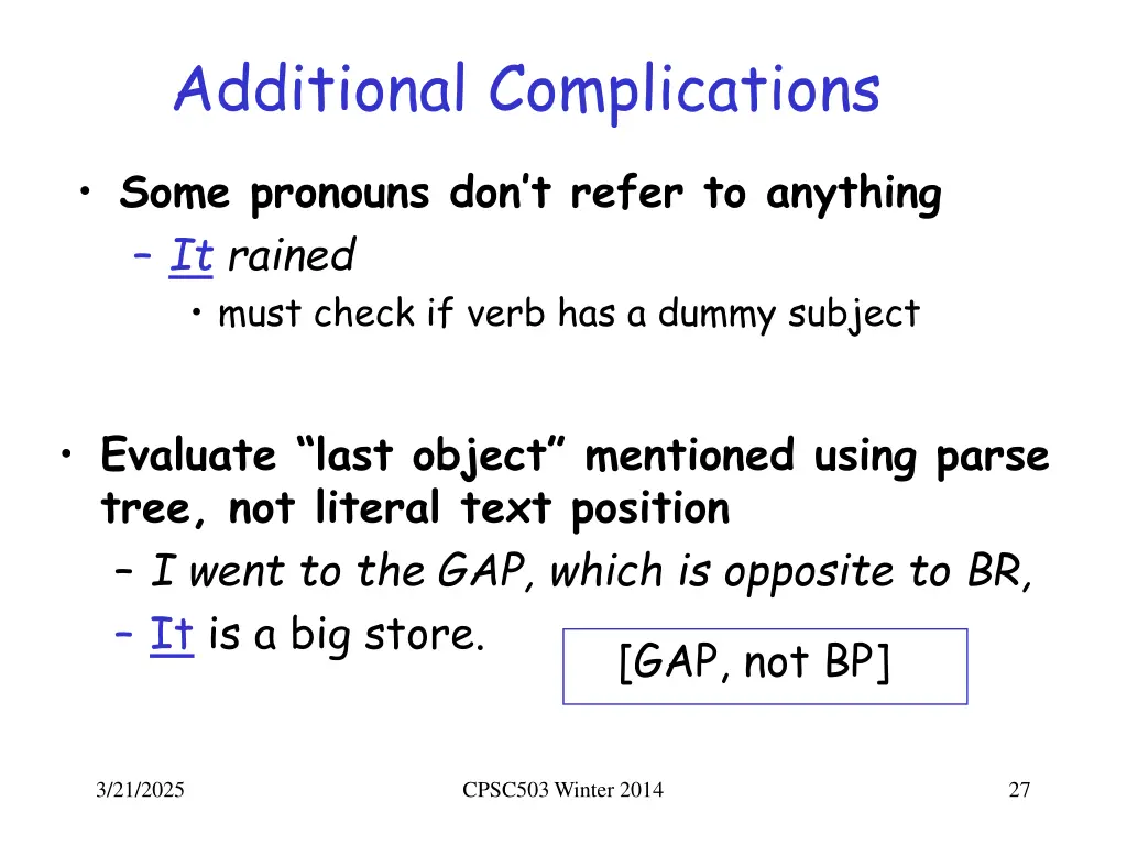additional complications