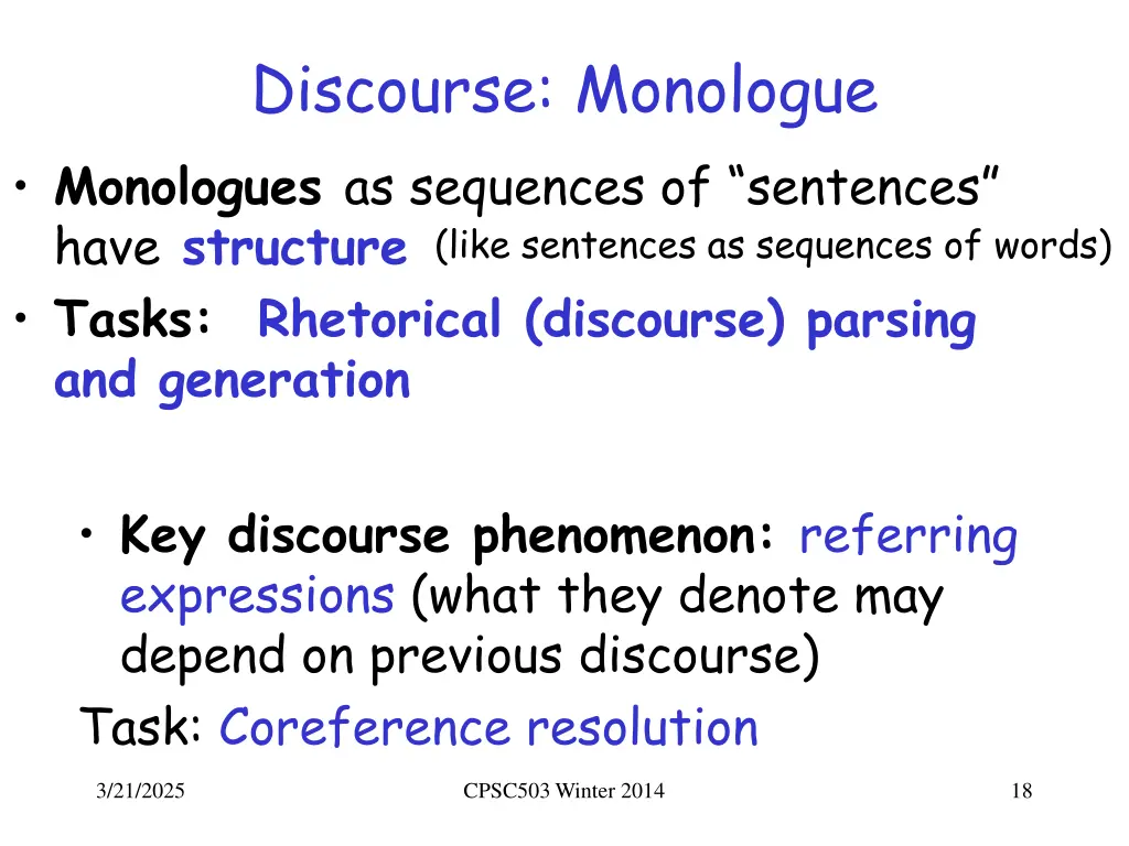 discourse monologue monologues as sequences