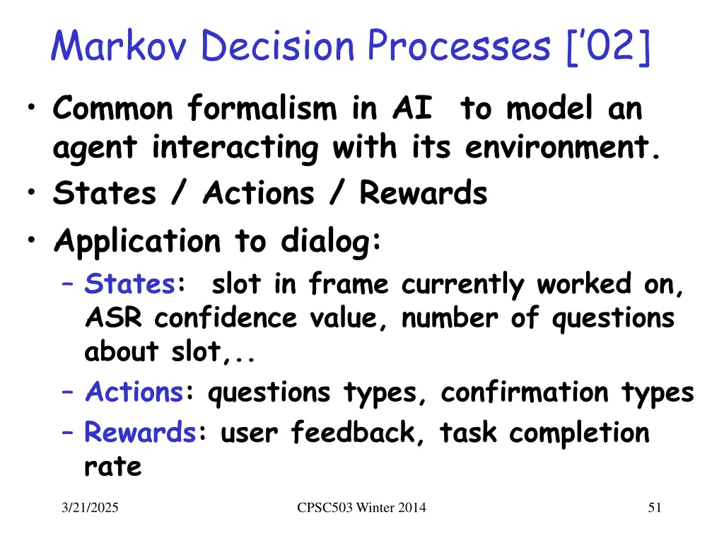 markov decision processes 02 common formalism